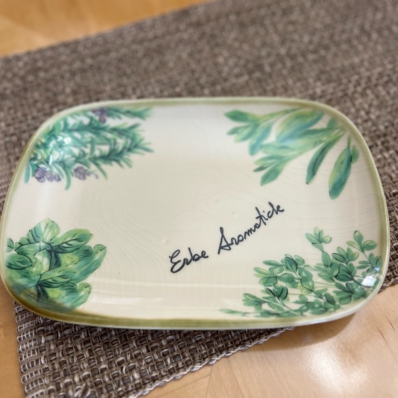 Lovely Erbe Aromatiche Ceramic Cheese Plate - Picture 12 of 12
